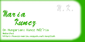 maria kuncz business card